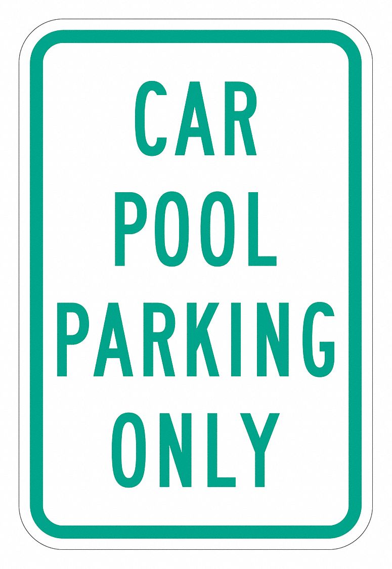 Parking Sign: 18 in x 12 in Nominal Sign Size, Aluminum, 0.080 in, Engineer