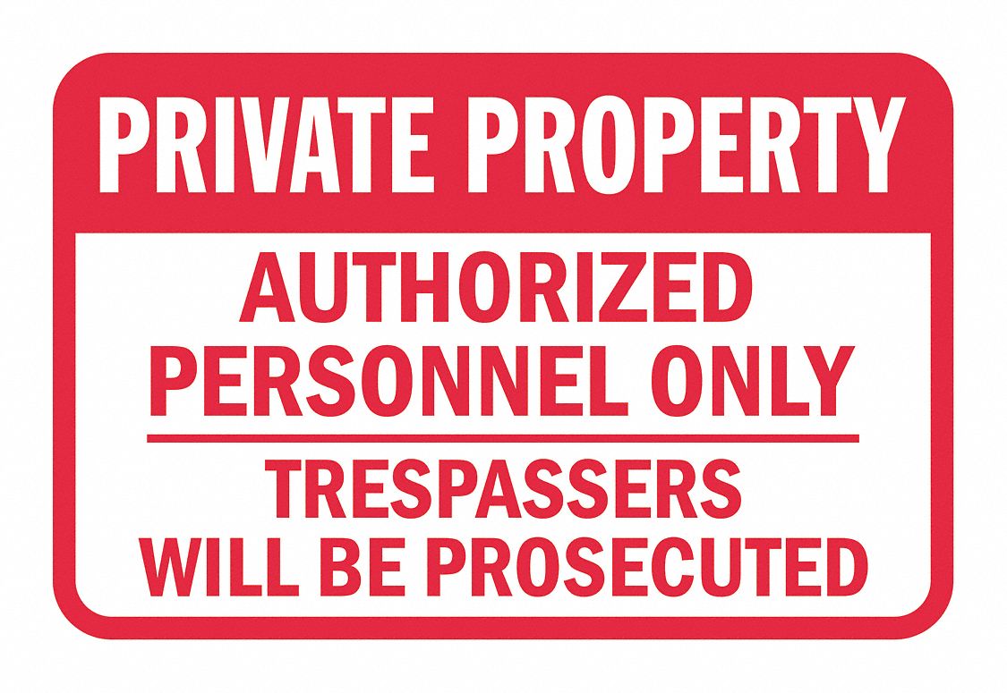 Reflective  Private Property Sign: Aluminum, Mounting Holes Sign Mounting, Engineer Grade