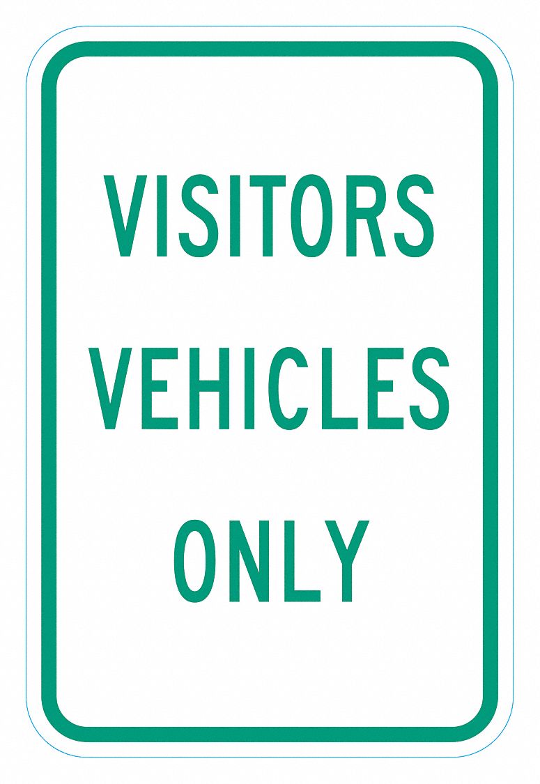 Parking Sign: 18 in x 12 in Nominal Sign Size, Aluminum, 0.080 in, Engineer