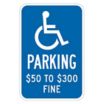 Handicapped Parking $50 To $300 Fine Signs (Missouri)