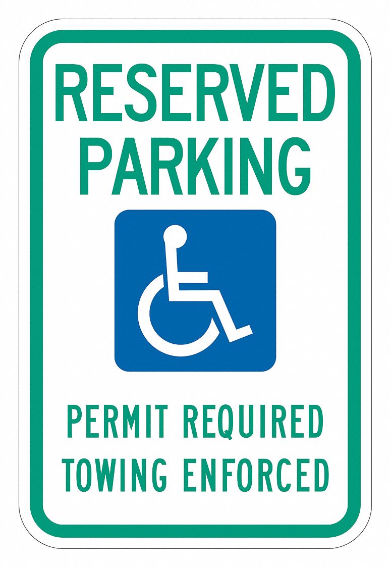 18 in x 12 in Nominal Sign Size, Aluminum, Handicap Sign - 484M57|T1 ...