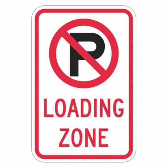 LYLE No Parking Sign: 18 in x 12 in Nominal Sign Size, Aluminum, 0.063 ...