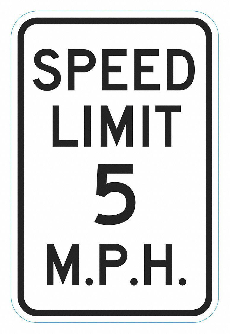 LYLE T1-5010-HI_12x18 Speed Limit Warning Traffic Sign,18"x12" 
