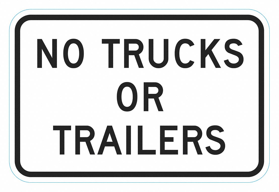 No Trucks Traffic Sign, 12" x 18"