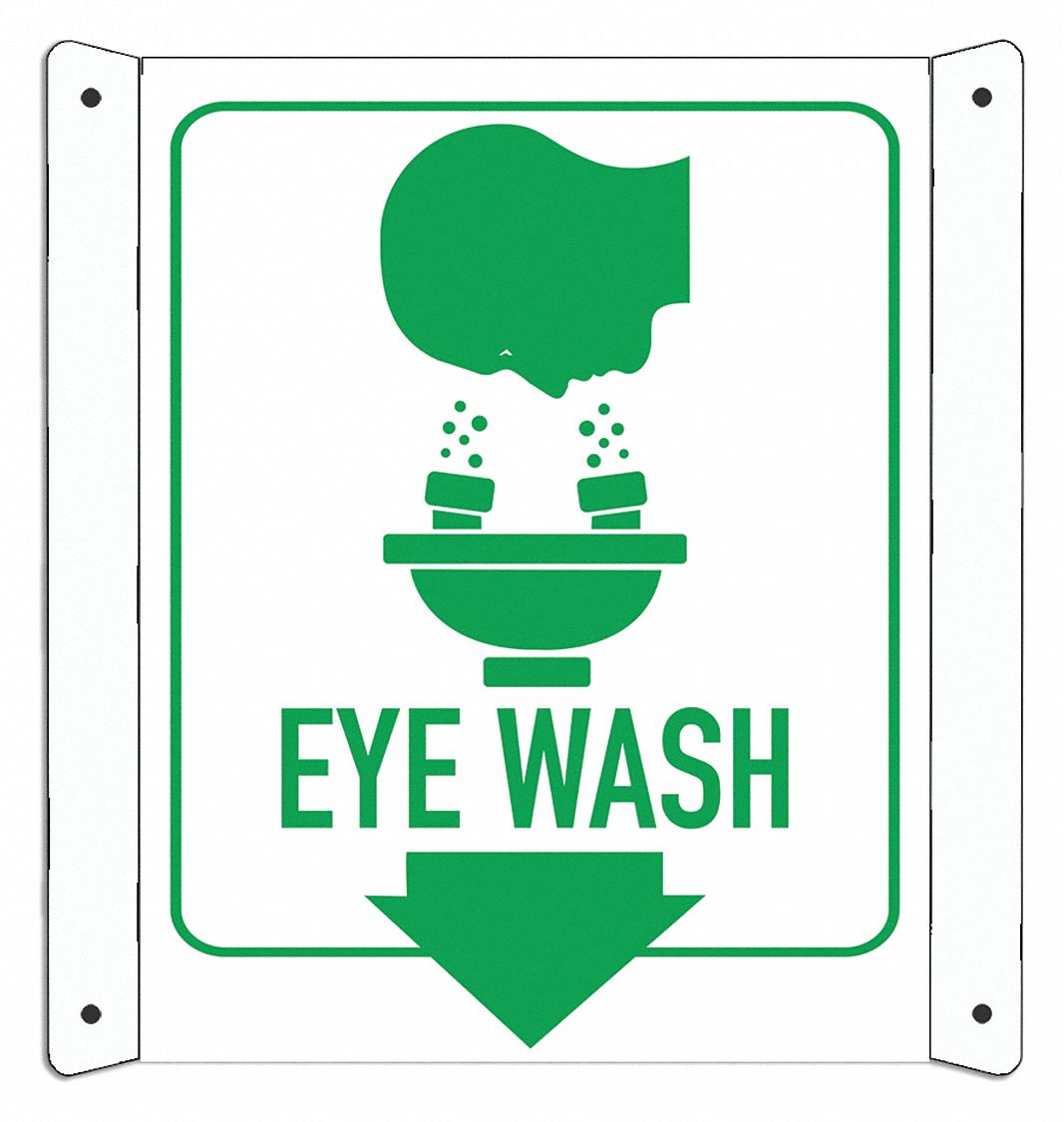 Aluminum Eye Sign: Aluminum, Mounting Holes Sign Mounting, 10 in x 8 in Nominal Sign Size
