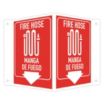 V-Shape Projection Fire Hose: Fire Hose/Manga De Fuego Signs