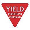 Triangle Yield Pedestrian Crossing Signs image