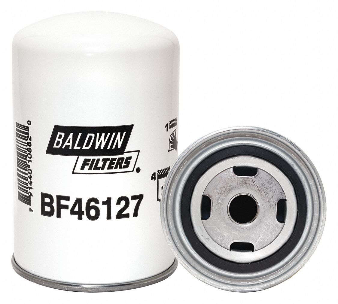Fuel Filter: Spin-On, 3 13/16 in Outside Dia, M18-1.50 Thread Size, Paper