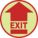 ANTI-SLIP FLOOR SIGN, VINYL, ADHESIVE MOUNT, 17 X 17 IN NOMINAL SIGN SIZE, 0.017 IN THICK, EXIT, WITH DIRECTIONAL ARROW