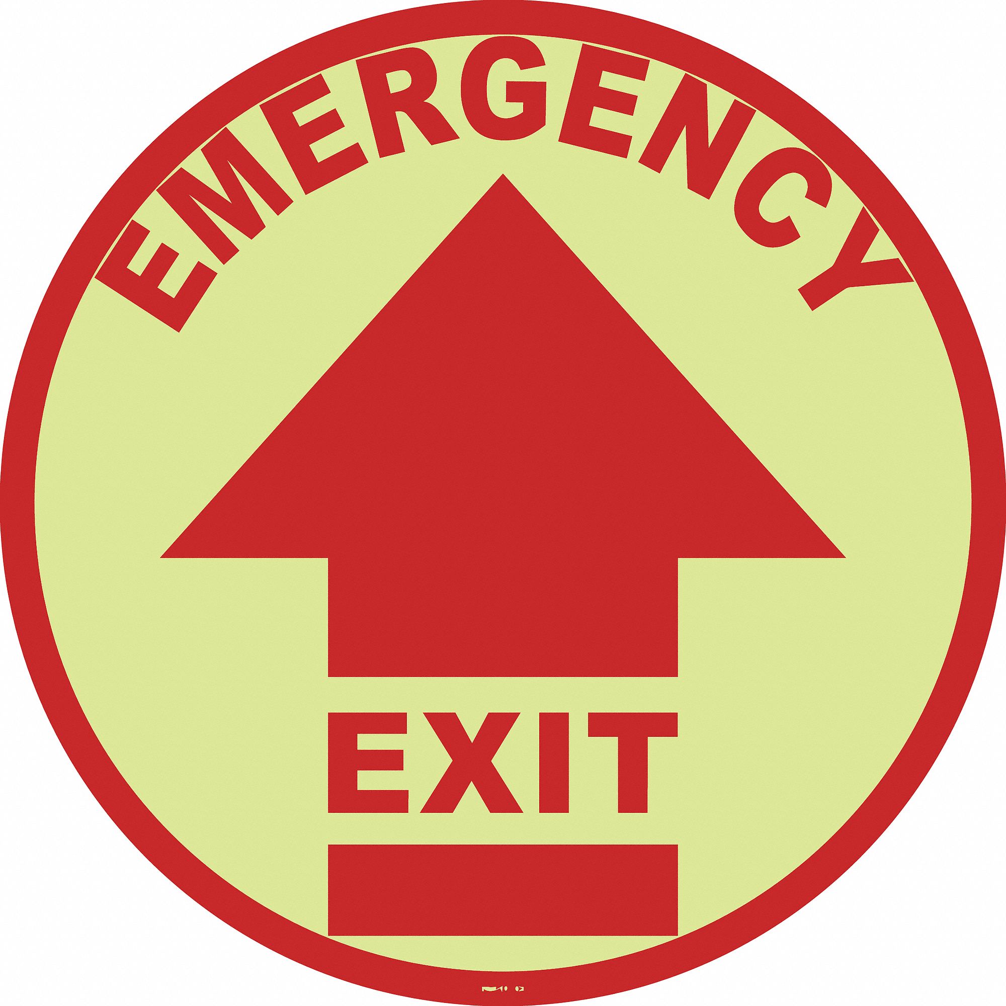 Stranco Inc Floor Sign Emergency Exit Sign Header No Header Vinyl 17 In X 17 In Circle English 484p24 Fsg 17 703 Grainger