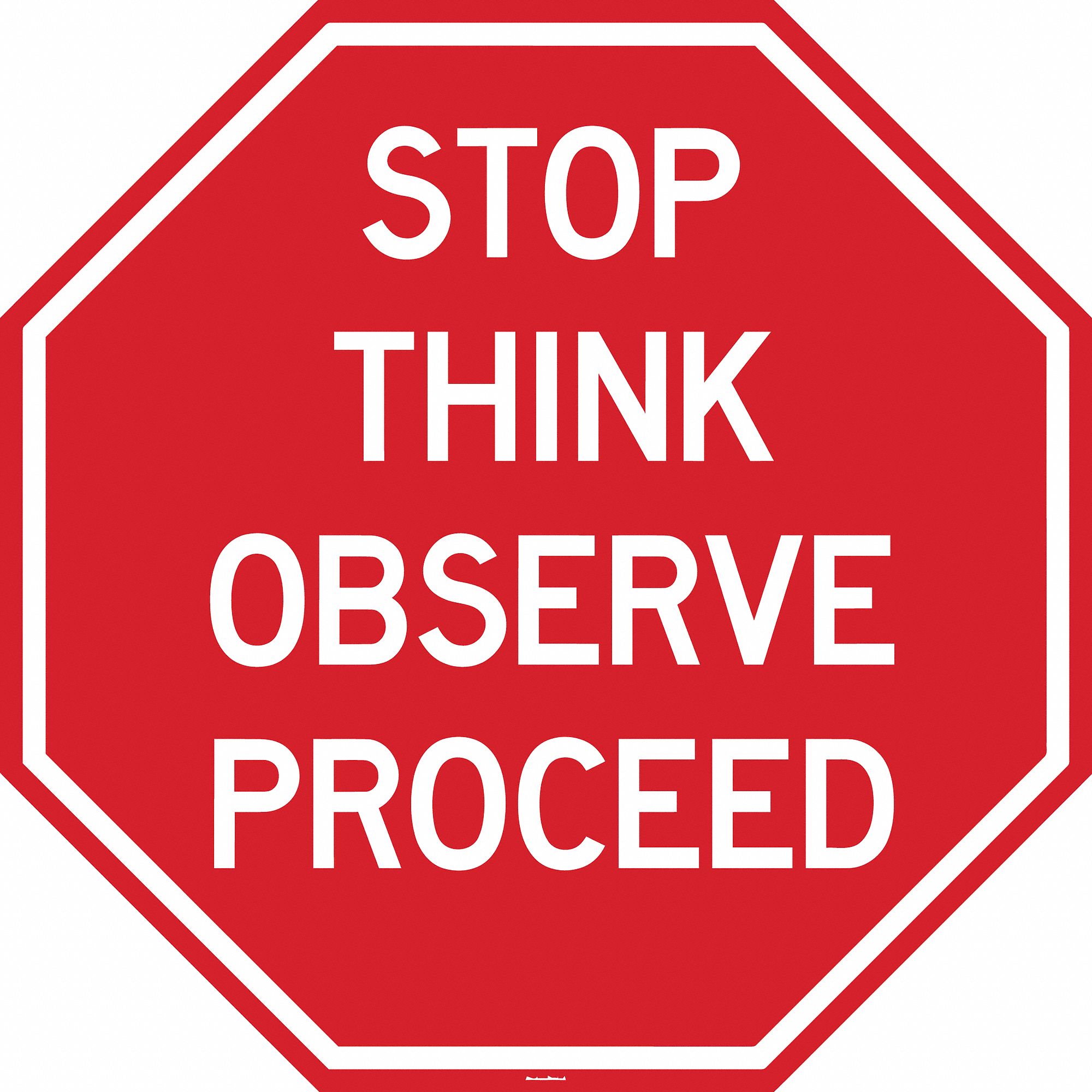 FLOOR SIGN,24" W,24" H,RED/WHITE