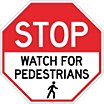 Stop, Watch for Pedestrians Floor Signs image