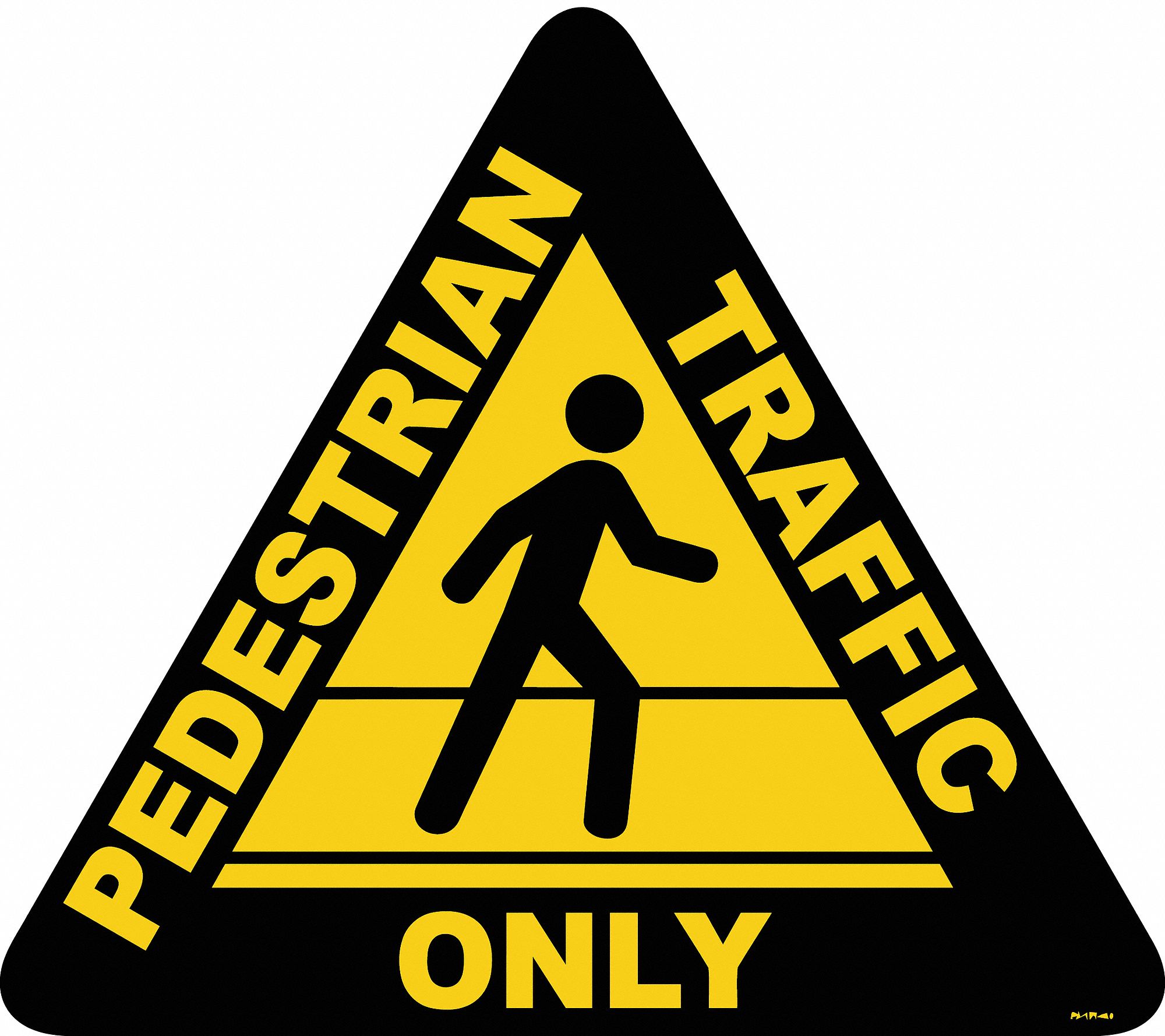 ANTI-SLIP FLOOR SIGN, VINYL, ADHESIVE MOUNT, 15 IN X 15 IN NOMINAL SIGN SIZE, 0.012 IN THICK, PEDESTRIAN TRAFFIC ONLY