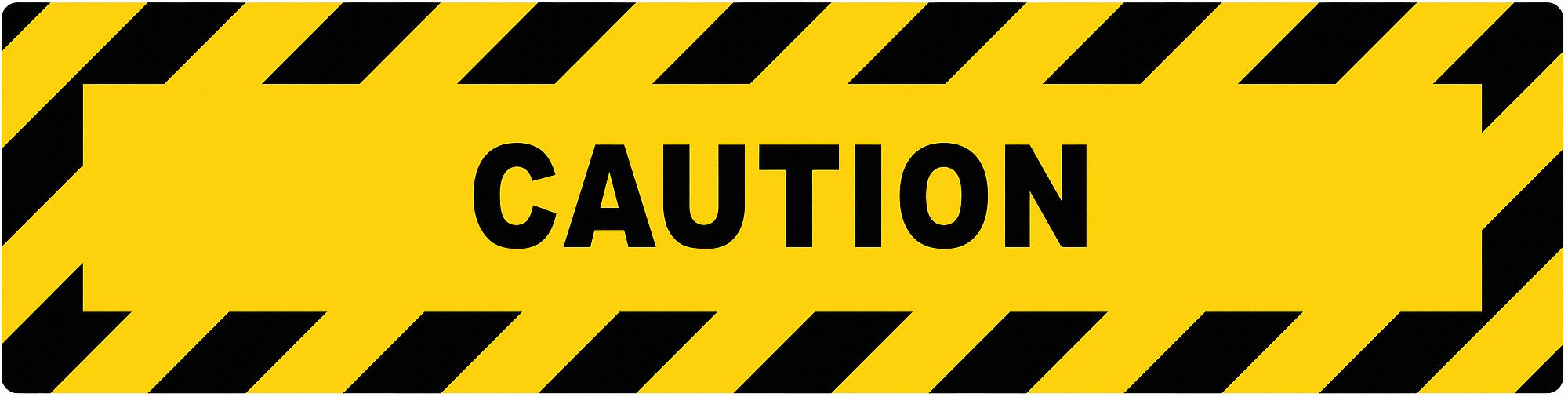 ANTI-SLIP FLOOR SIGN, VINYL, ADHESIVE MOUNT, 6 IN X 24 IN NOMINAL SIGN SIZE, 0.012 IN THICK, CAUTION