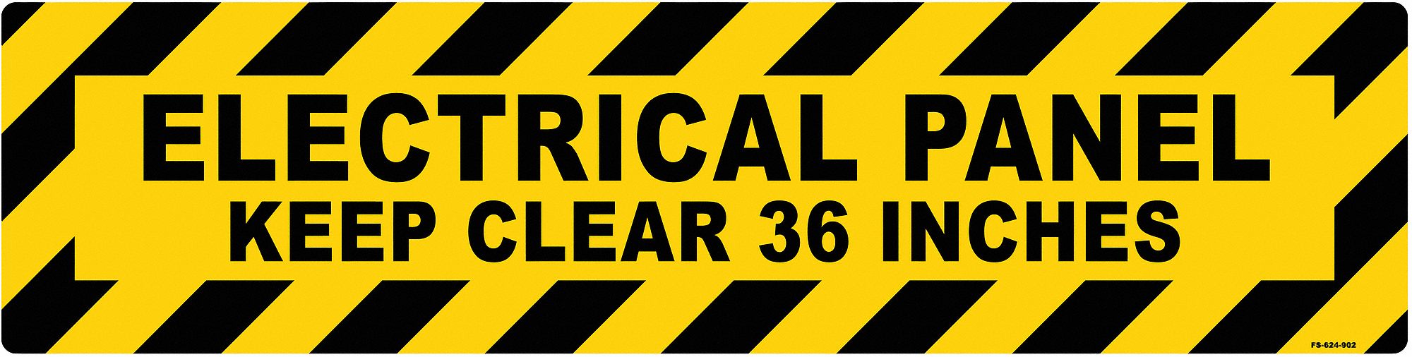 ANTI-SLIP FLOOR SIGN, VINYL, ADHESIVE MOUNT, 6X24 IN, 0.012 IN THICK, ELECTRICAL PANEL KEEP CLEAR 36 INCHES