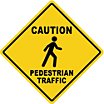 Caution, Pedestrian Traffic Floor Signs image