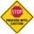 ANTI-SLIP FLOOR SIGN, VINYL, ADHESIVE MOUNT, 17 IN X 17 IN NOMINAL SIGN SIZE, 0.012 IN THICK, STOP, PROCEED WITH CAUTION