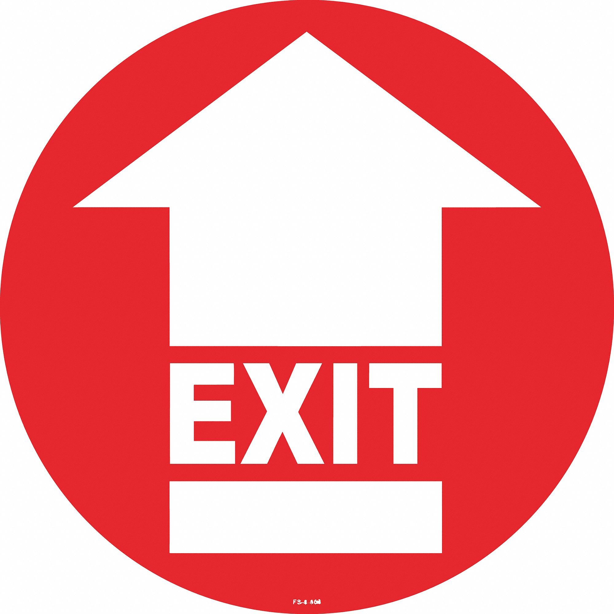 Stranco Inc Floor Sign Exit And Directional Arrow Sign Header No Header Vinyl 8 In X 8 In 3748