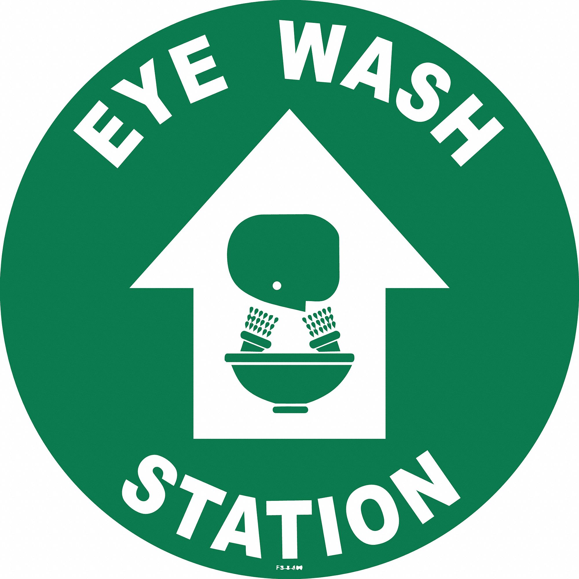 Anti-Slip Floor Sign: Vinyl, Adhesive Sign Mounting, 8 in x 8 in Nominal Sign Size, 2 PK