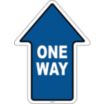 One Way - Blue Arrow Floor Sign