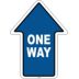 One Way - Blue Arrow Floor Sign