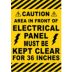 Caution, Area in Front Of Electrical Panel Must Be Keep Clear For 36 Inches Floor Signs