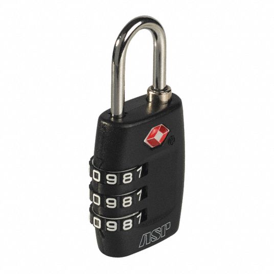 ASP Luggage Padlocks, Resettable, Side Dial Location, Horizontal