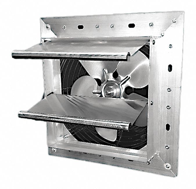 1/25 hp HP 7 in-Dia. 115V ACV Shutter Mount Exhaust Fan, 8 1/2 in Square Opening Required