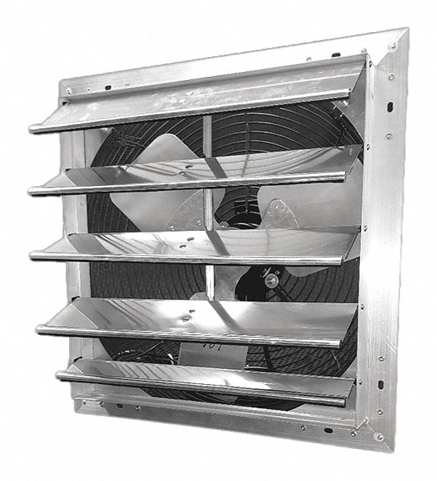 24" Shutter Exhaust Fan - 115V Industrial Fan For Garage, Shop & Greenhouse
