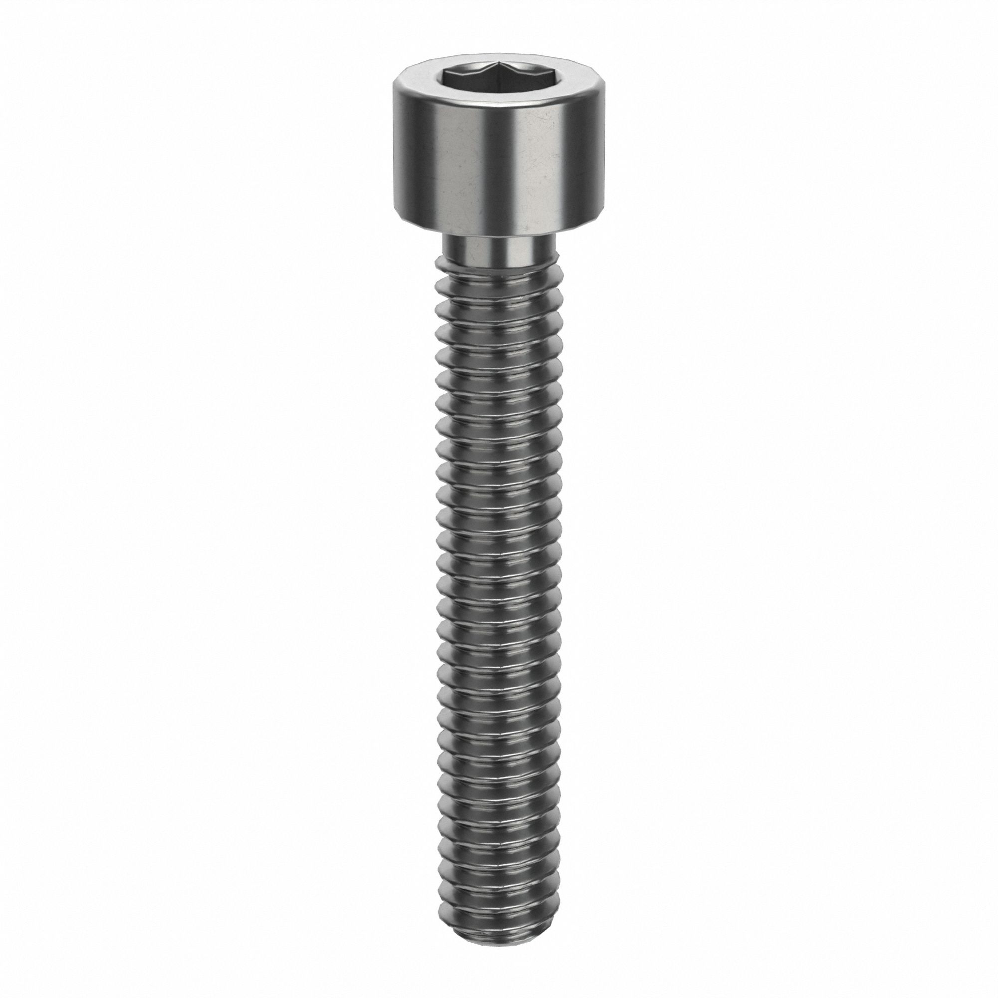 Socket Head Cap Screw: #8-32 Thread Size, 1 in Lg, Std, Plain, Stainless Steel, 316 H5