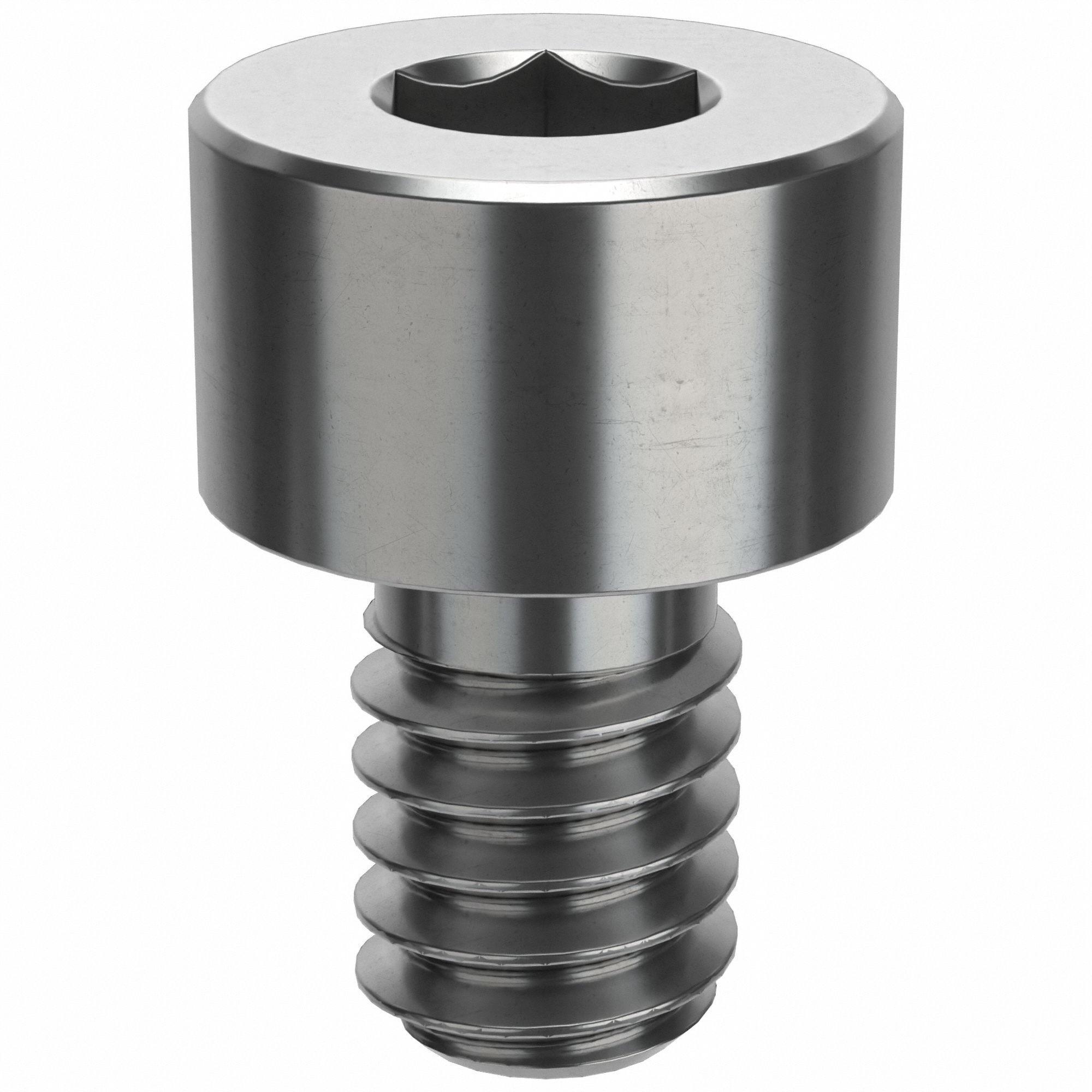 Socket Head Cap Screw: 1/4"-20 Thread Size, 3/8 in Lg, Std, Plain, Stainless Steel, 18-8