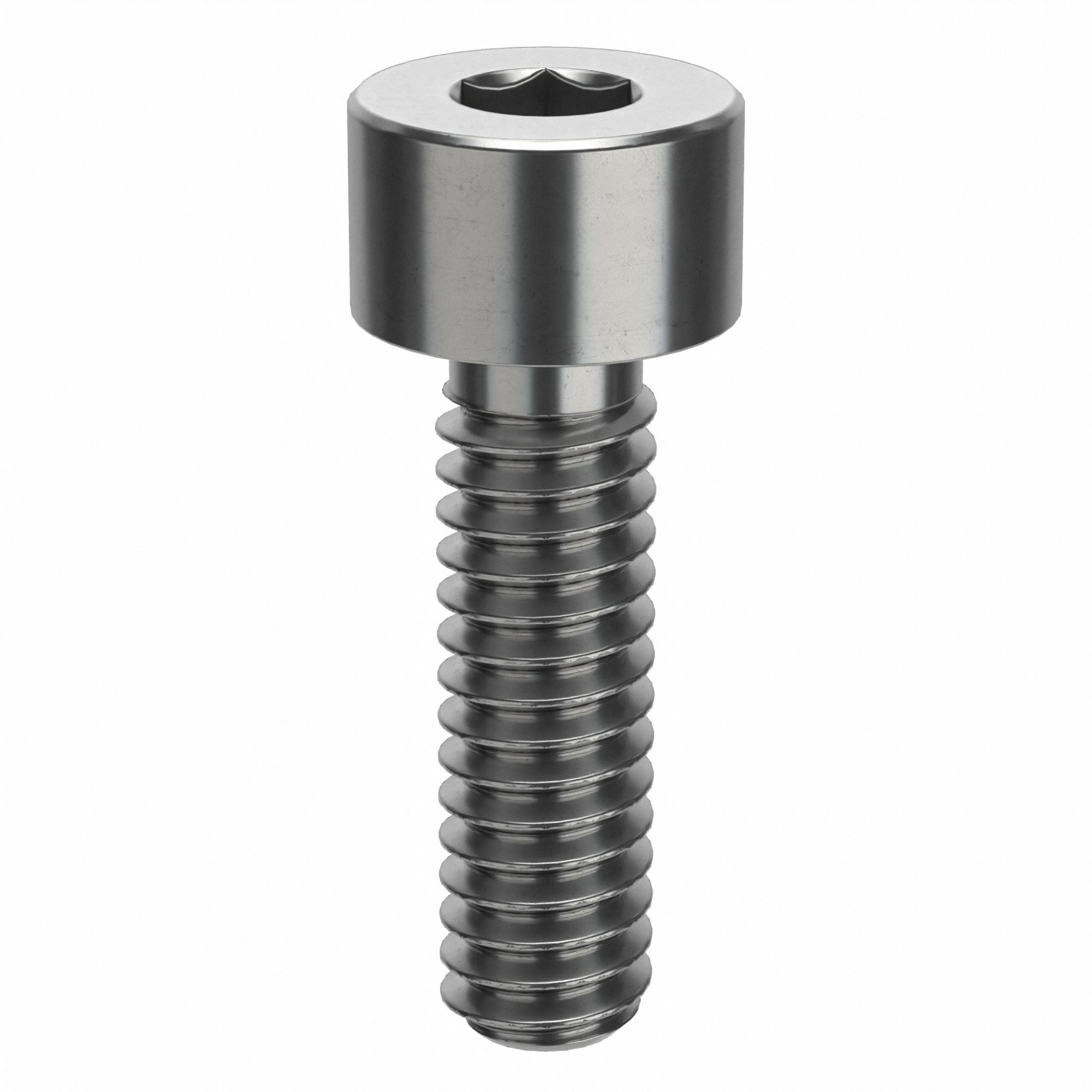 Socket Head Cap Screw: 1/4"-20 Thread Size, 7/8 in Lg, Std, Plain, Stainless Steel, 18-8