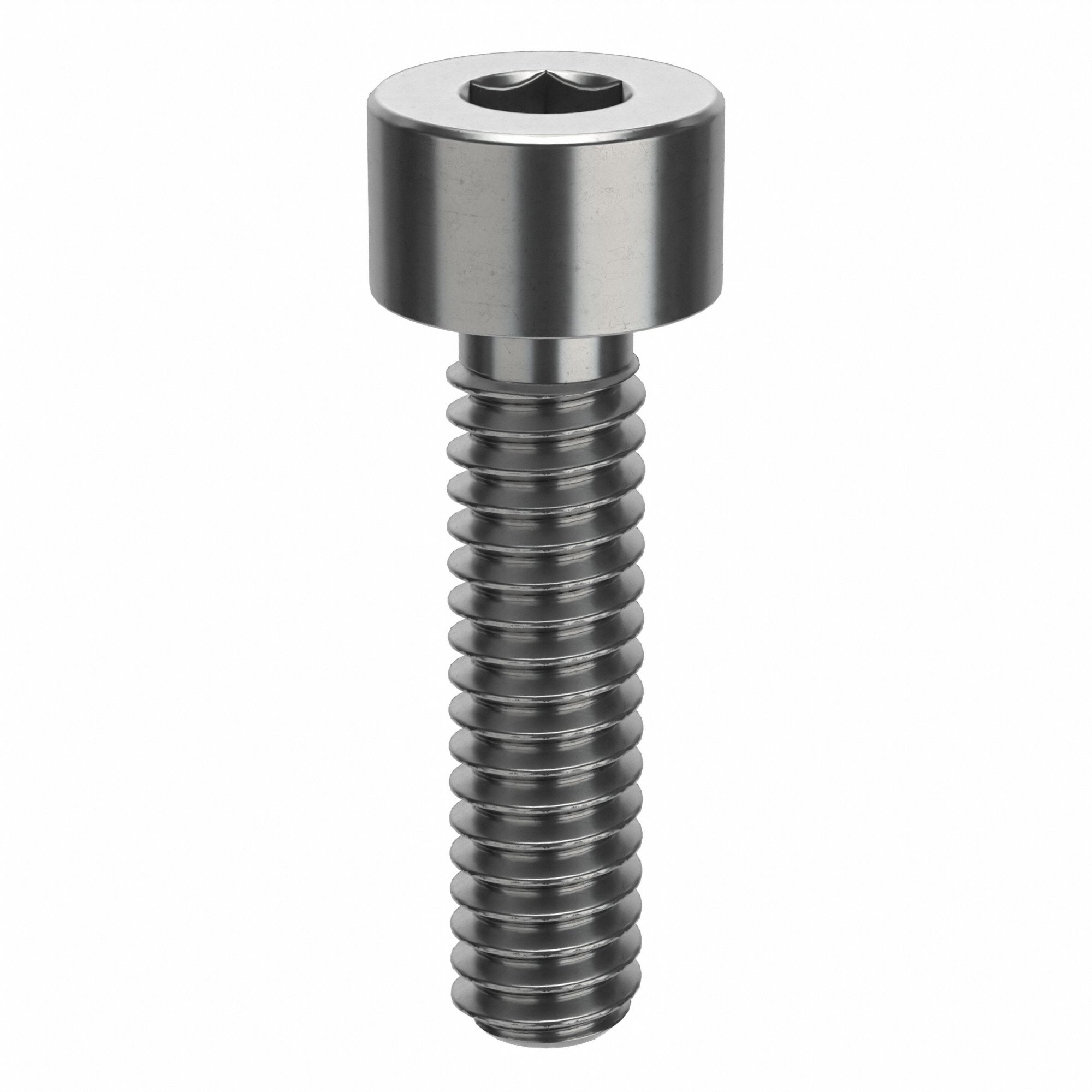 Socket Head Cap Screw: 1/4"-20 Thread Size, 1 in Lg, Std, Plain, Stainless Steel, 18-8, 1/4 in Drive