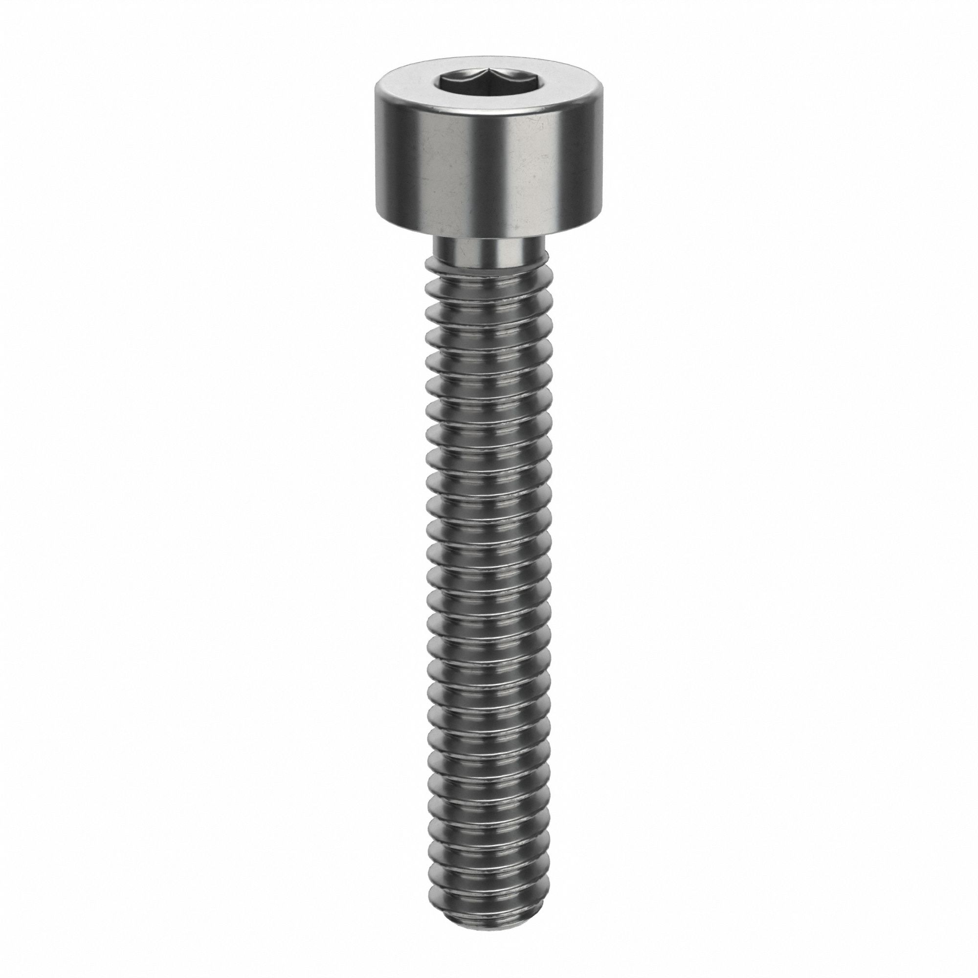 Socket Head Cap Screw: 1/4"-20 Thread Size, 1 1/2 in Lg, Std, Plain, Stainless Steel, 18-8