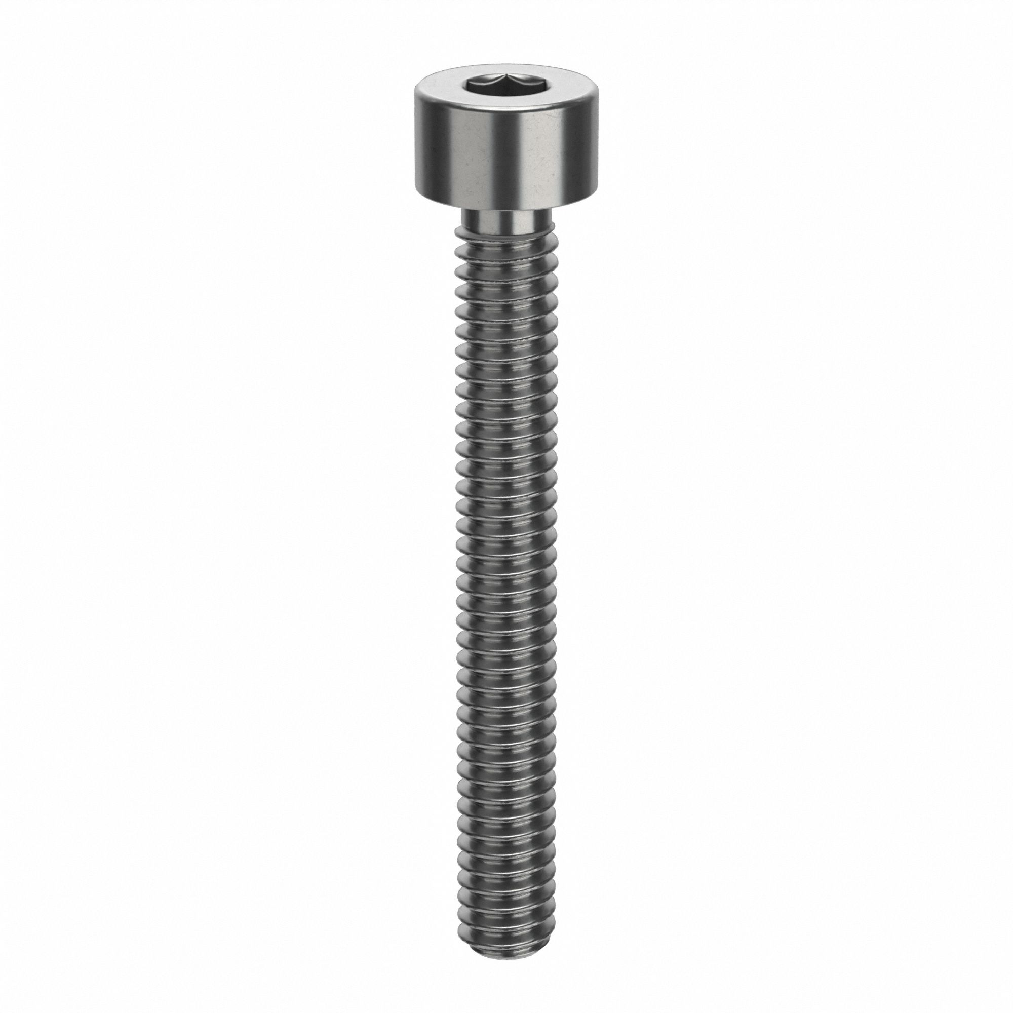 Socket Head Cap Screw: 1/4"-20 Thread Size, 2 in Lg, Std, Plain, Stainless Steel, 18-8, 1/4 in Drive