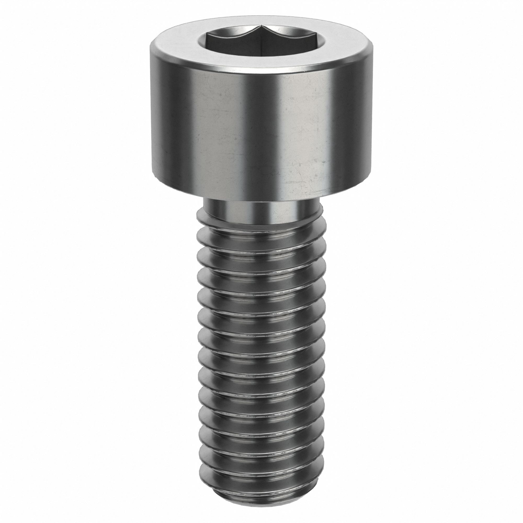 Socket Head Cap Screw: 3/8"-16 Thread Size, 1 in Lg, Std, Plain, Stainless Steel, 18-8, 3/8 in Drive