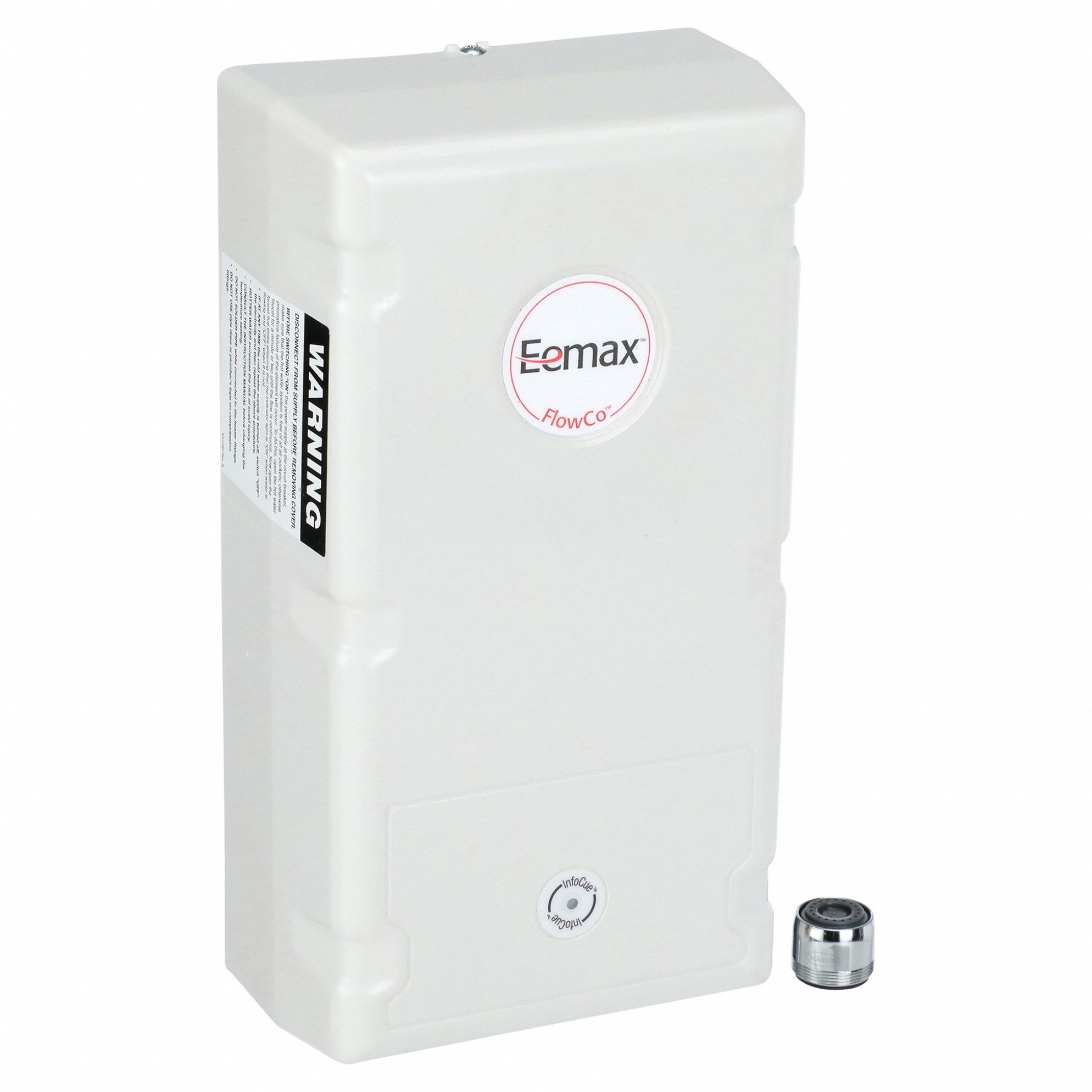Electric Tankless Water Heater: Indoor, 3, 000 W, 1.5 gpm Max. Flow Rate, 10.75 in Overall Ht