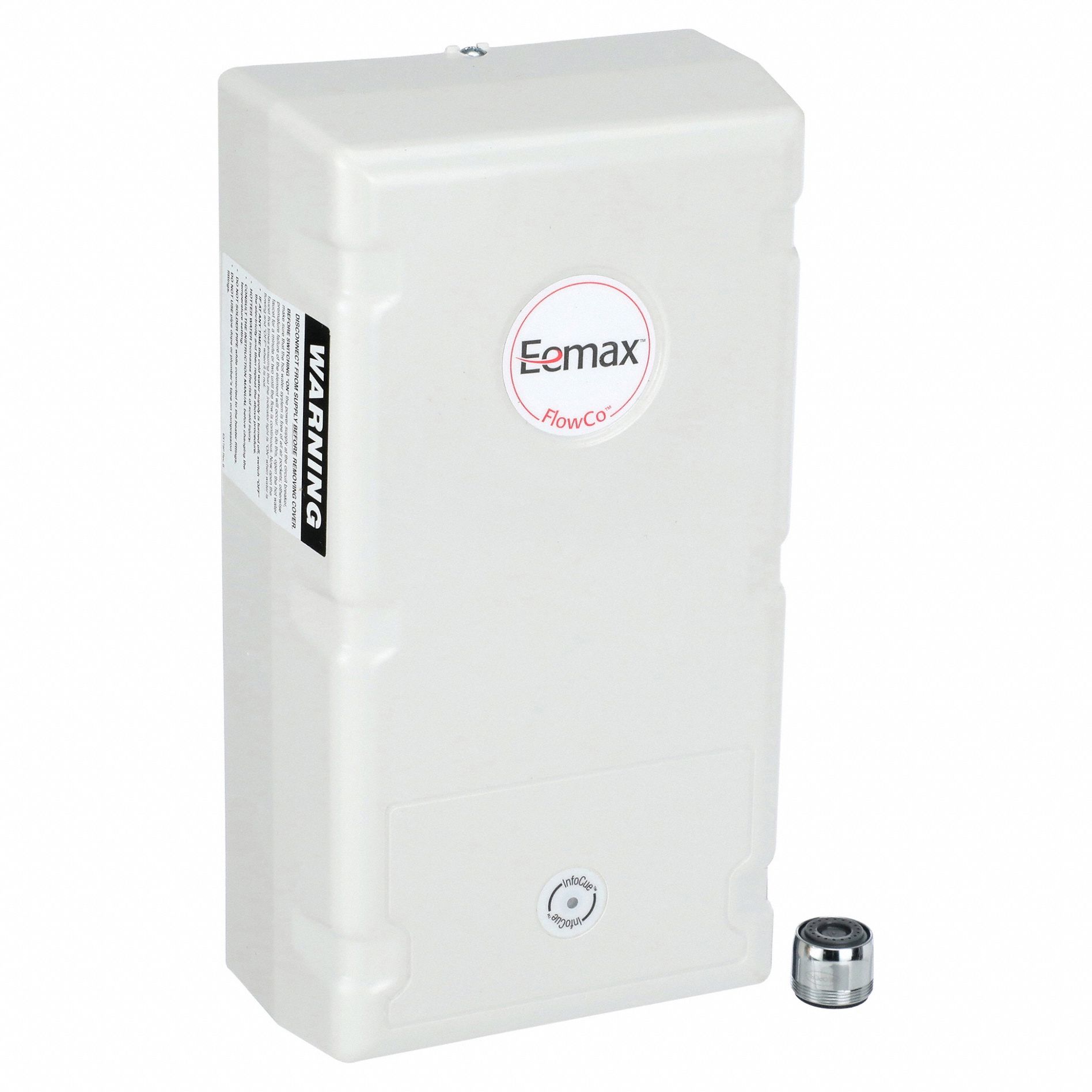 Electric Tankless Water Heater: Indoor, 4, 800 W, 2 gpm Max. Flow Rate, 10.75 in Overall Ht