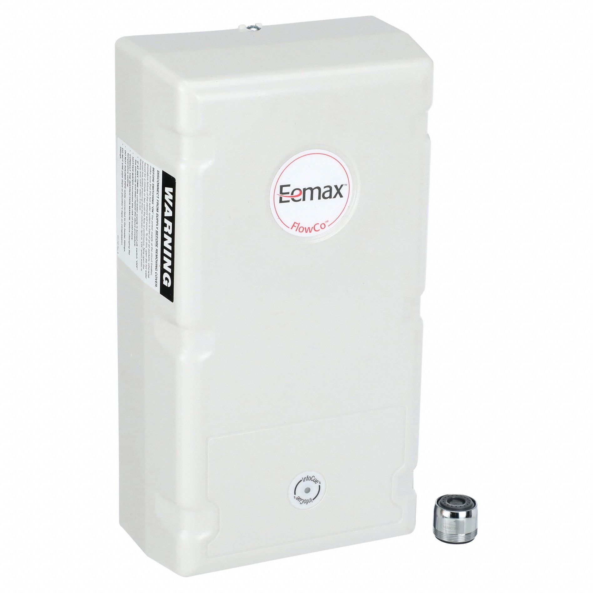 Electric Tankless Water Heater: Indoor, 5, 500 W, 2 gpm Max. Flow Rate, 10.75 in Overall Ht