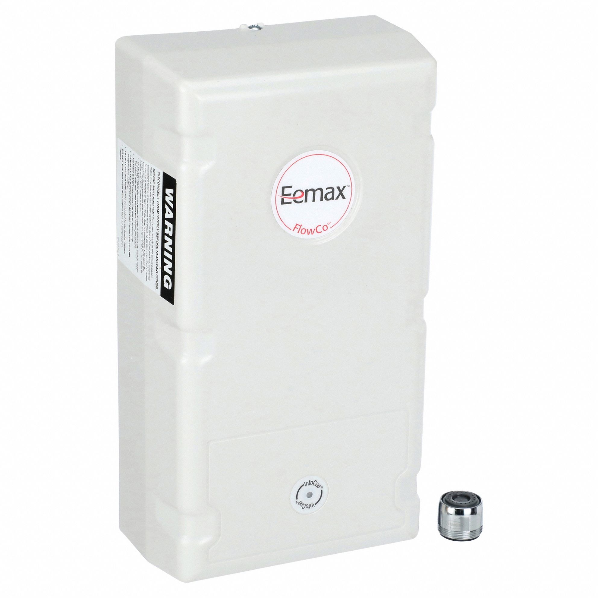 Electric Tankless Water Heater: Indoor, 6, 500 W, 2 gpm Max. Flow Rate, 10.75 in Overall Ht
