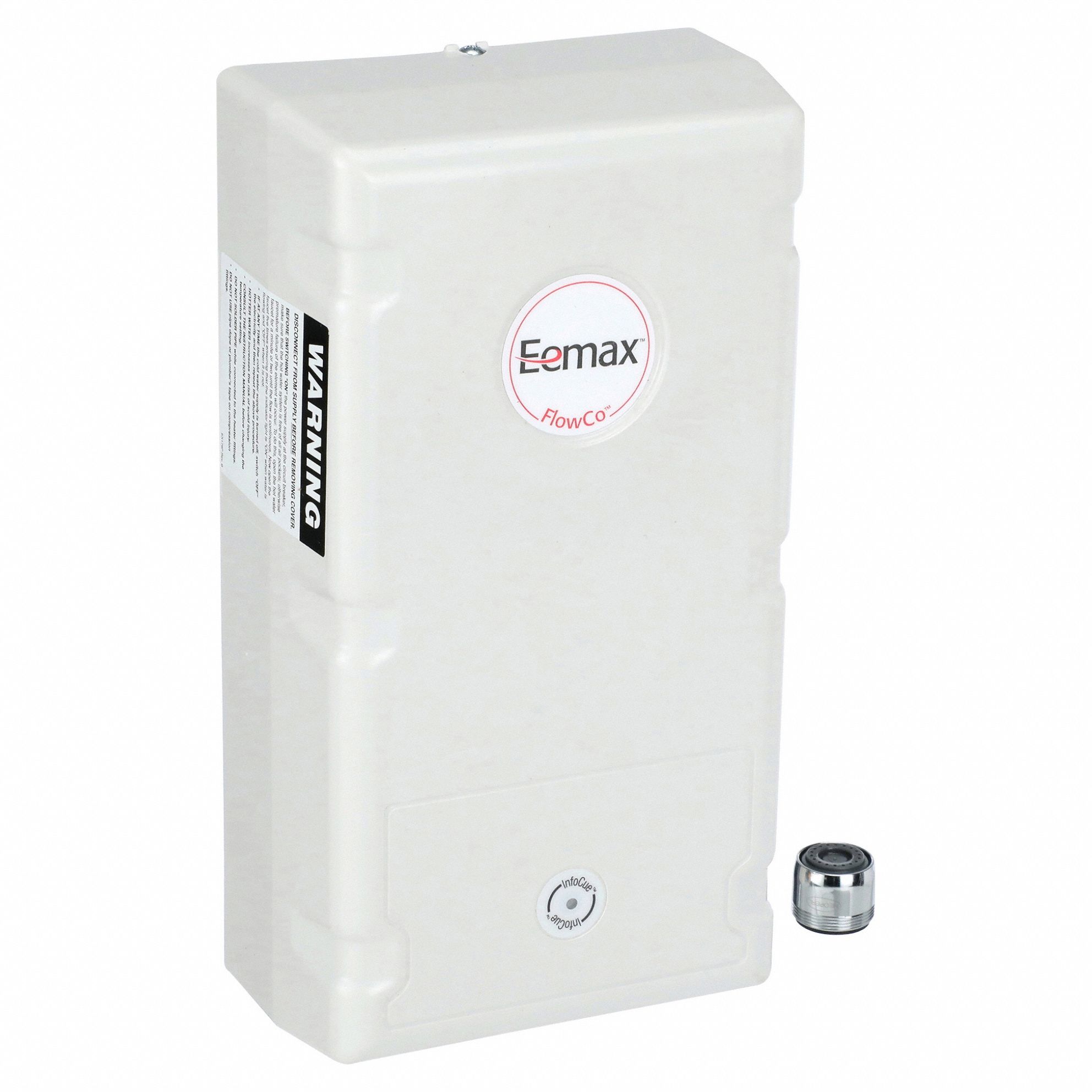 Electric Tankless Water Heater: Indoor, 4, 100 W, 2 gpm Max. Flow Rate, 10.75 in Overall Ht