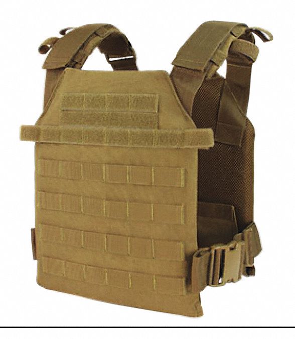 Plate Carrier: Universal, Tan, Unisex, 1000 Denier Nylon, RPSS, Quick-Release Buckles