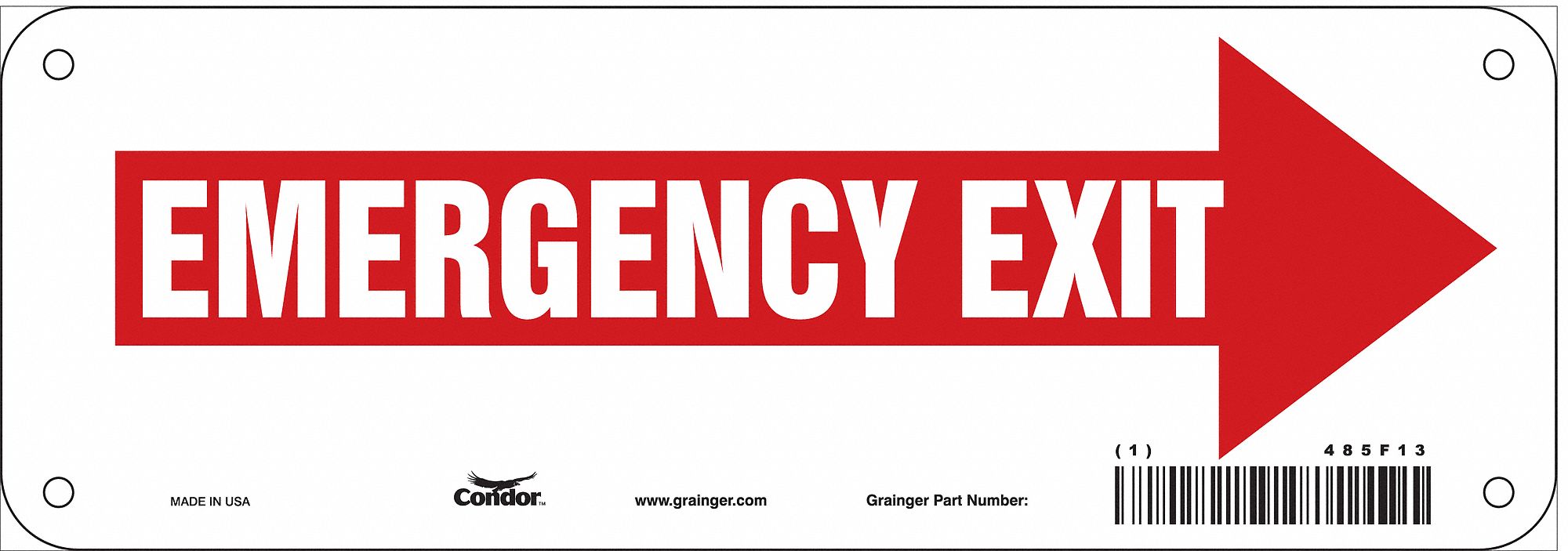 Safety Sign, 3.5in x 10in, Glow Vinyl