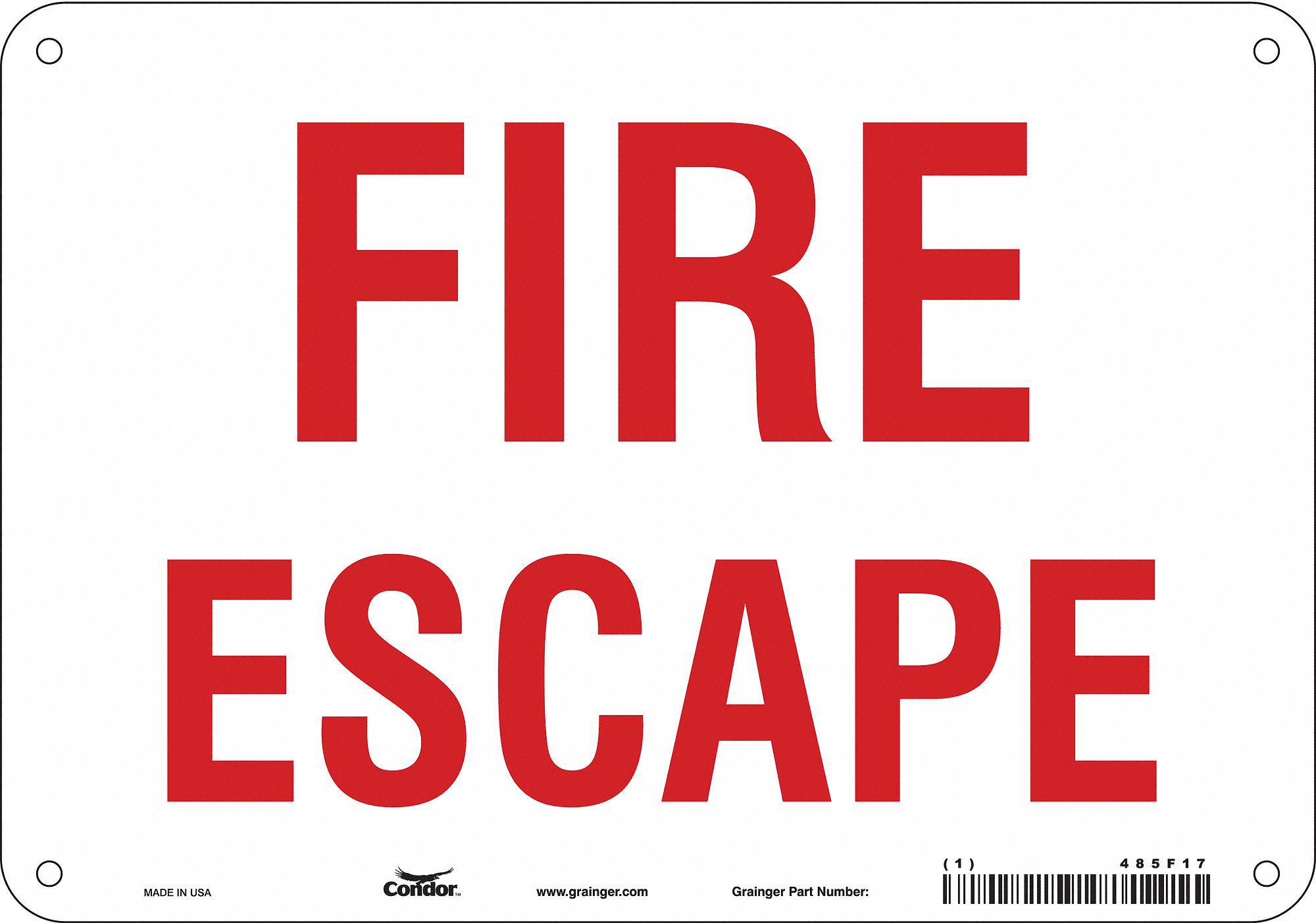 Safety Sign: Polyethylene, Mounting Holes Sign Mounting, 7 in x 10 in Nominal Sign Size