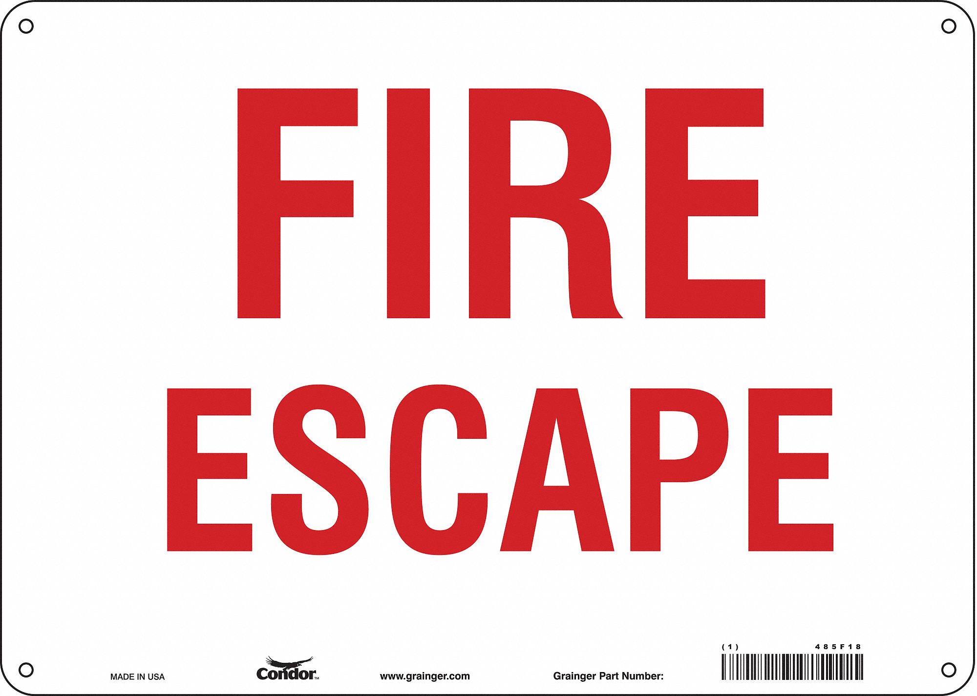Safety Sign: Polyethylene, Mounting Holes Sign Mounting, 10 in x 14 in Nominal Sign Size