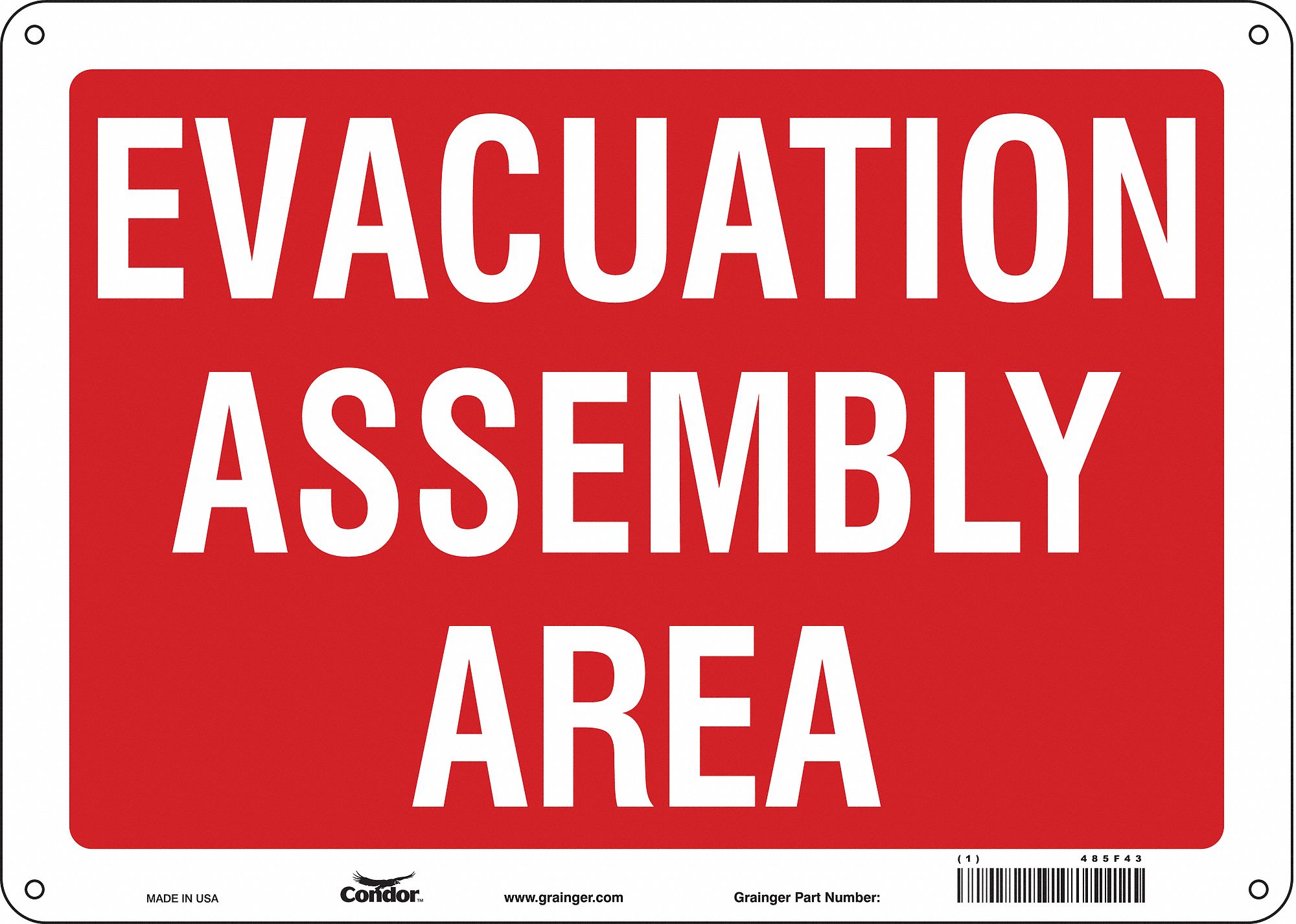 Safety Sign: Polyethylene, Mounting Holes Sign Mounting, 10 in x 14 in Nominal Sign Size, No Header