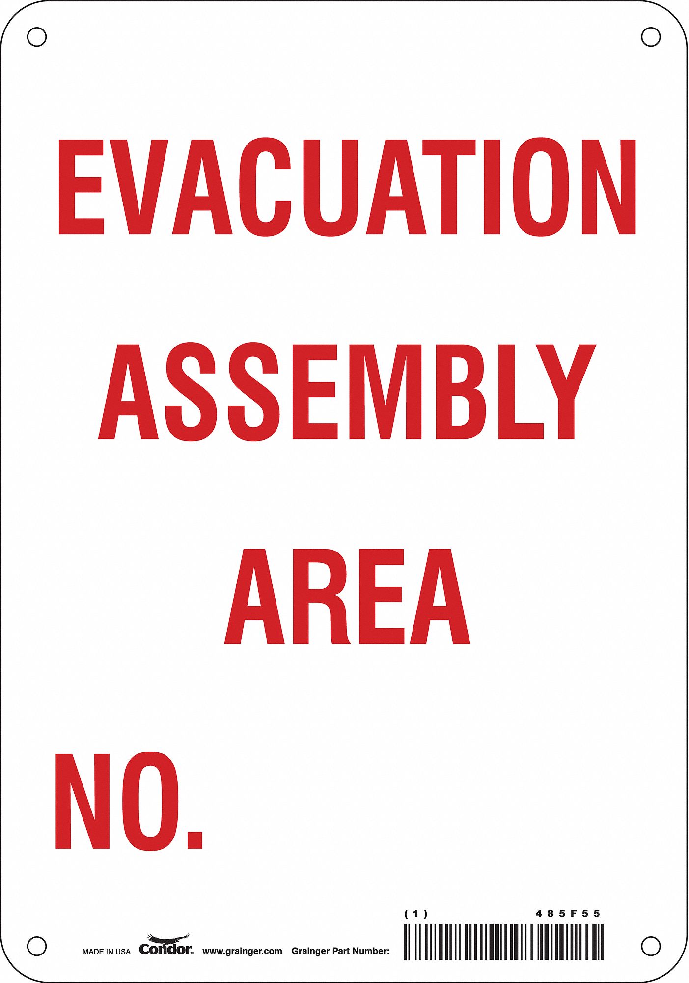 Safety Sign: Aluminum, Mounting Holes Sign Mounting, 10 in x 7 in Nominal Sign Size, 0.032 in Thick