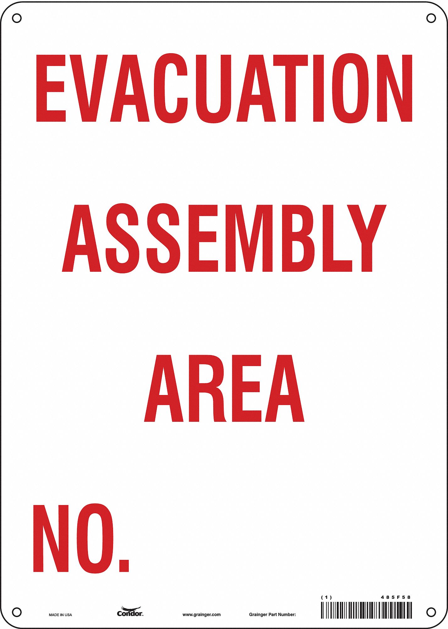 PANNEAU SECURITE,14PO X 10PO,POLYETHYLEN