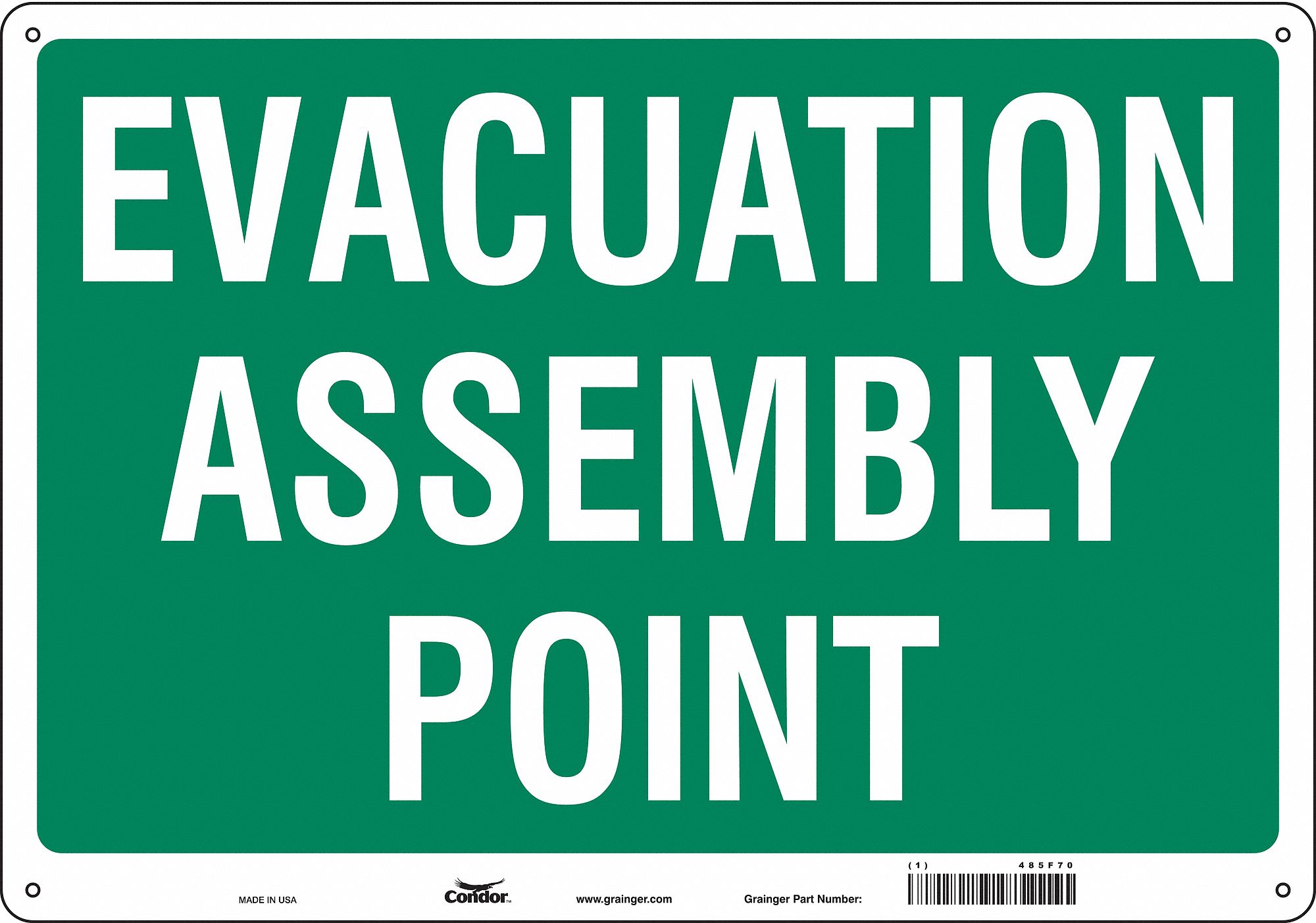 Safety Sign, 14 in x 20 in, Polyethylene