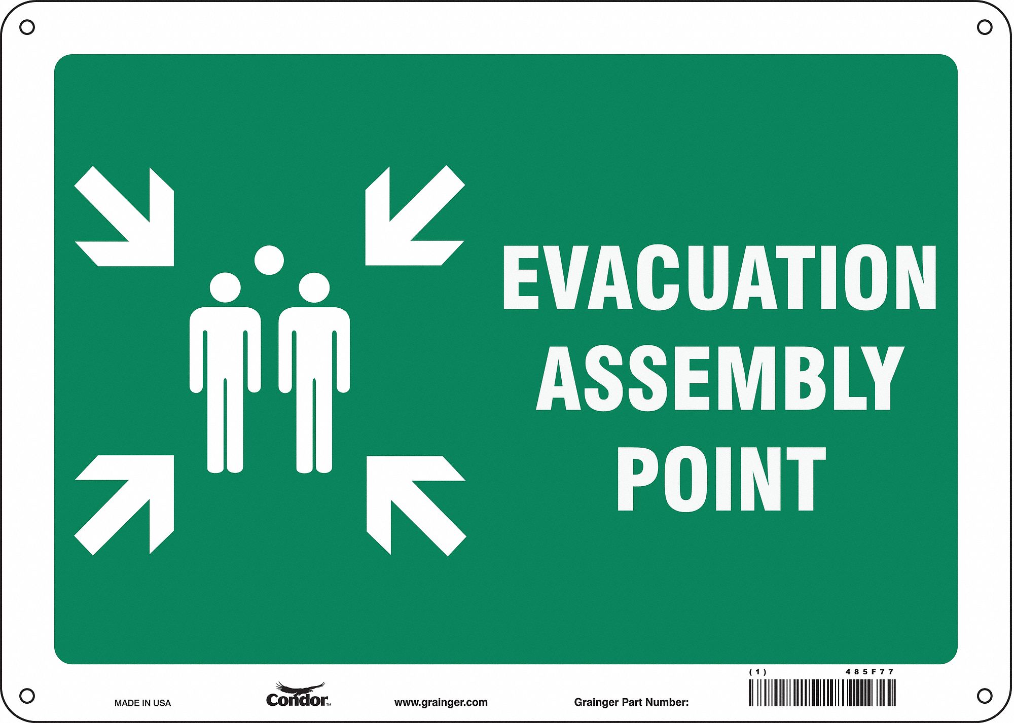 Safety Sign: Aluminum, Mounting Holes Sign Mounting, 10 in x 14 in Nominal Sign Size, 0.032 in Thick